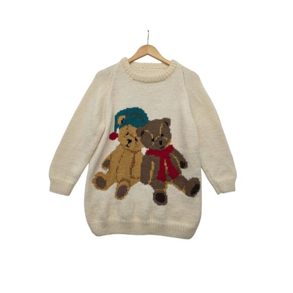 Teddy Bear Holiday Christmas Knit Sweater Women's Size Large - Picture 1 of 6